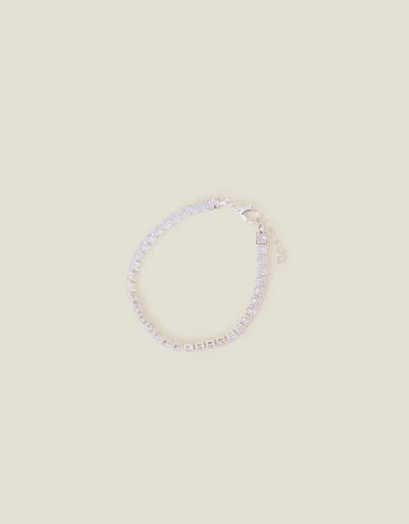 Sterling Silver-Plated Tennis Bracelet, , large