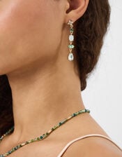 Frosted Flower Drop Earrings, , large