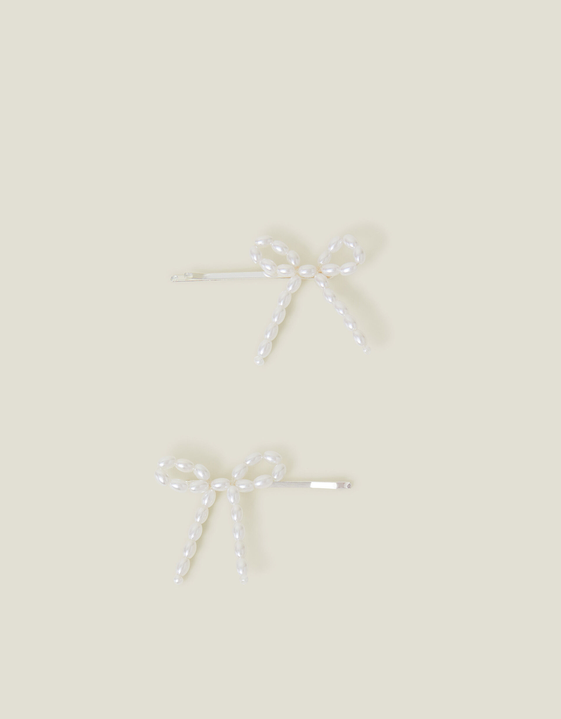 accessorize 2-Pack Girls Pearl Bow Hair Clips