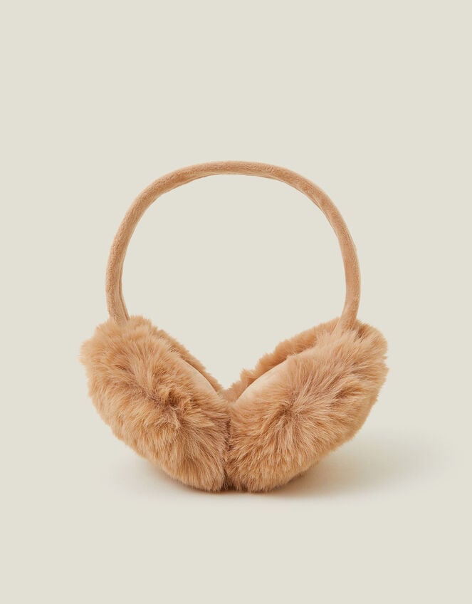Faux Fur Earmuffs, Natural (NATURAL), large
