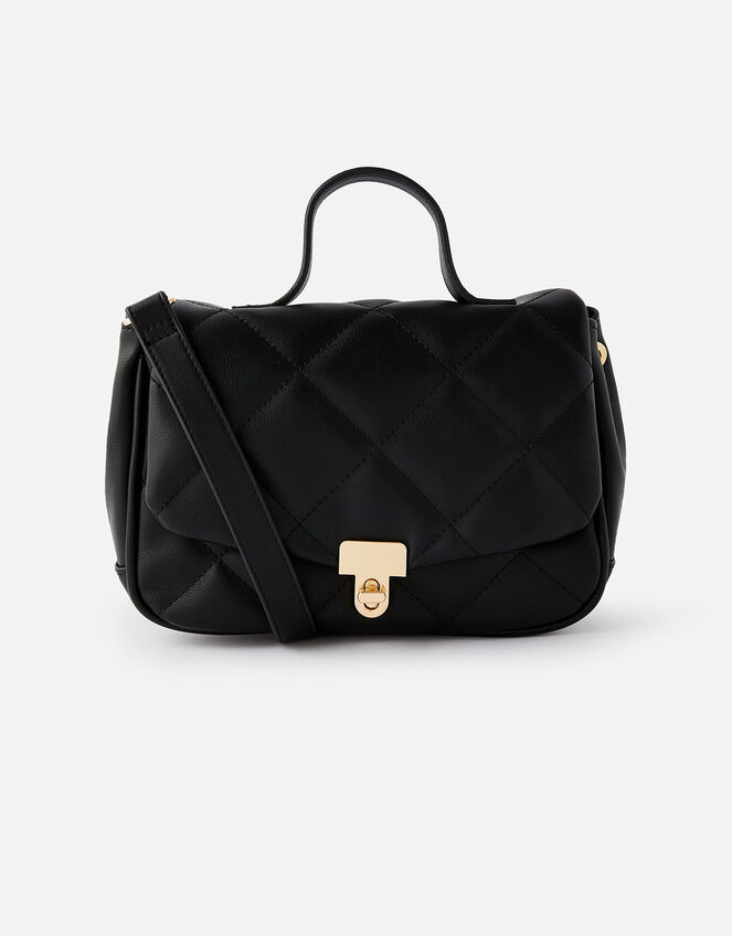 Alani Quilted Cross-Body Bag, Black (BLACK), large