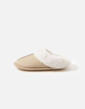 Suedette Mule Slippers, Tan (TAN), large