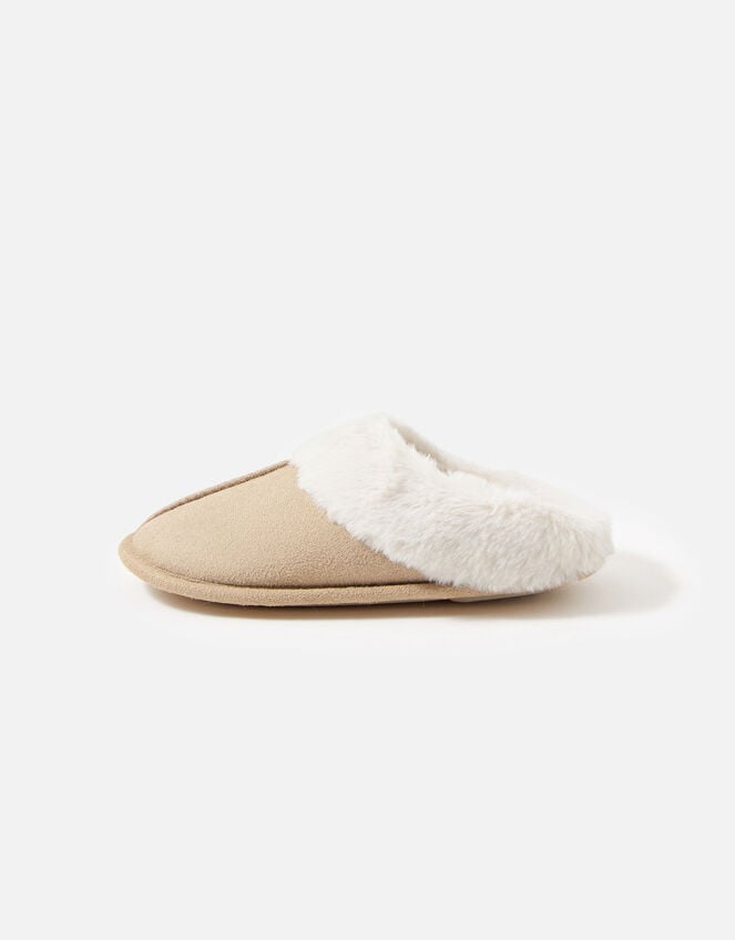 Suedette Mule Slippers, Tan (TAN), large