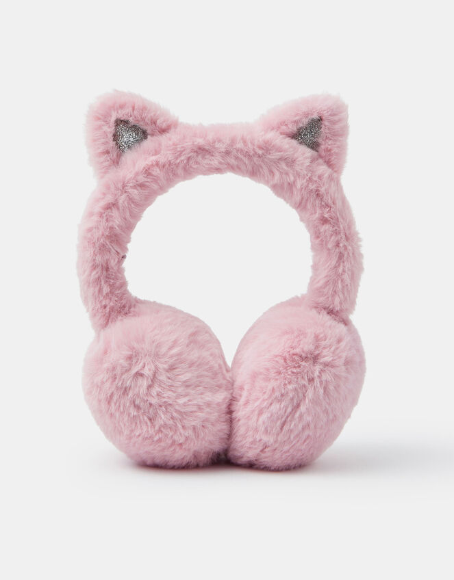 Girls Faux Fur Cat Earmuffs, , large