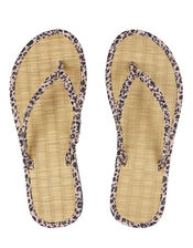 Leopard Plaited Flip Flops, Nude (NUDE), large