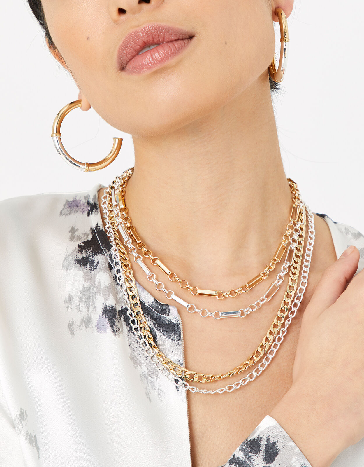 Layered chunky necklaces sale