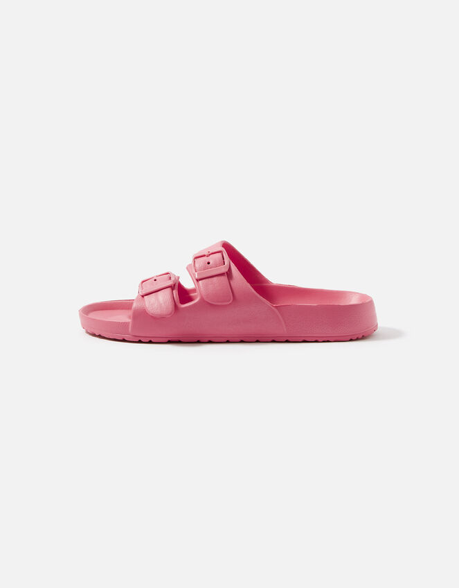 Buckle Footbed Sandals, Pink (PINK), large