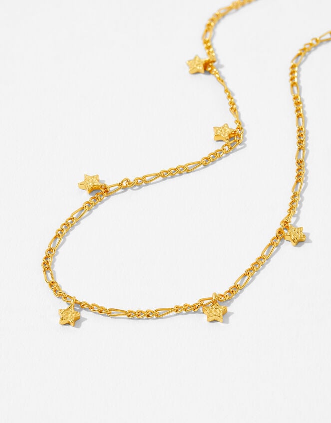 Gold Vermeil Star Station Necklace, , large