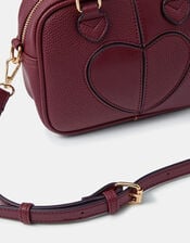Heart Crossbody Bag, Red (BURGUNDY), large
