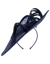 Sadie Oversized Disc Fascinator, Blue (NAVY), large