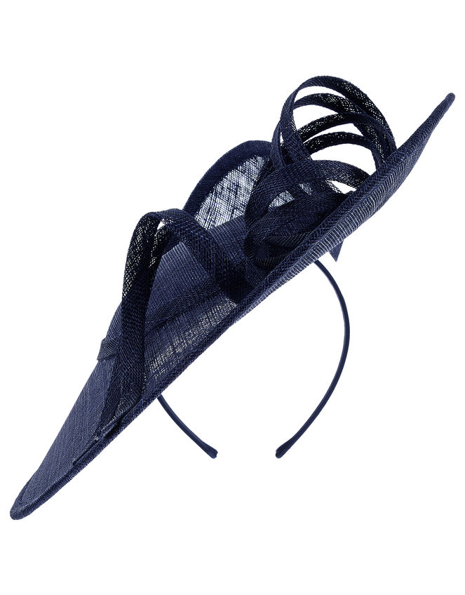 Sadie Oversized Disc Fascinator, Blue (NAVY), large