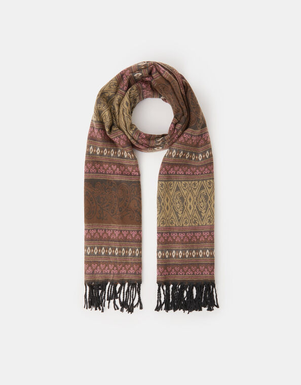 Paisley Print Blanket Scarf, , large
