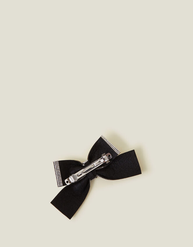 Diamante Bow Hair Clip, , large