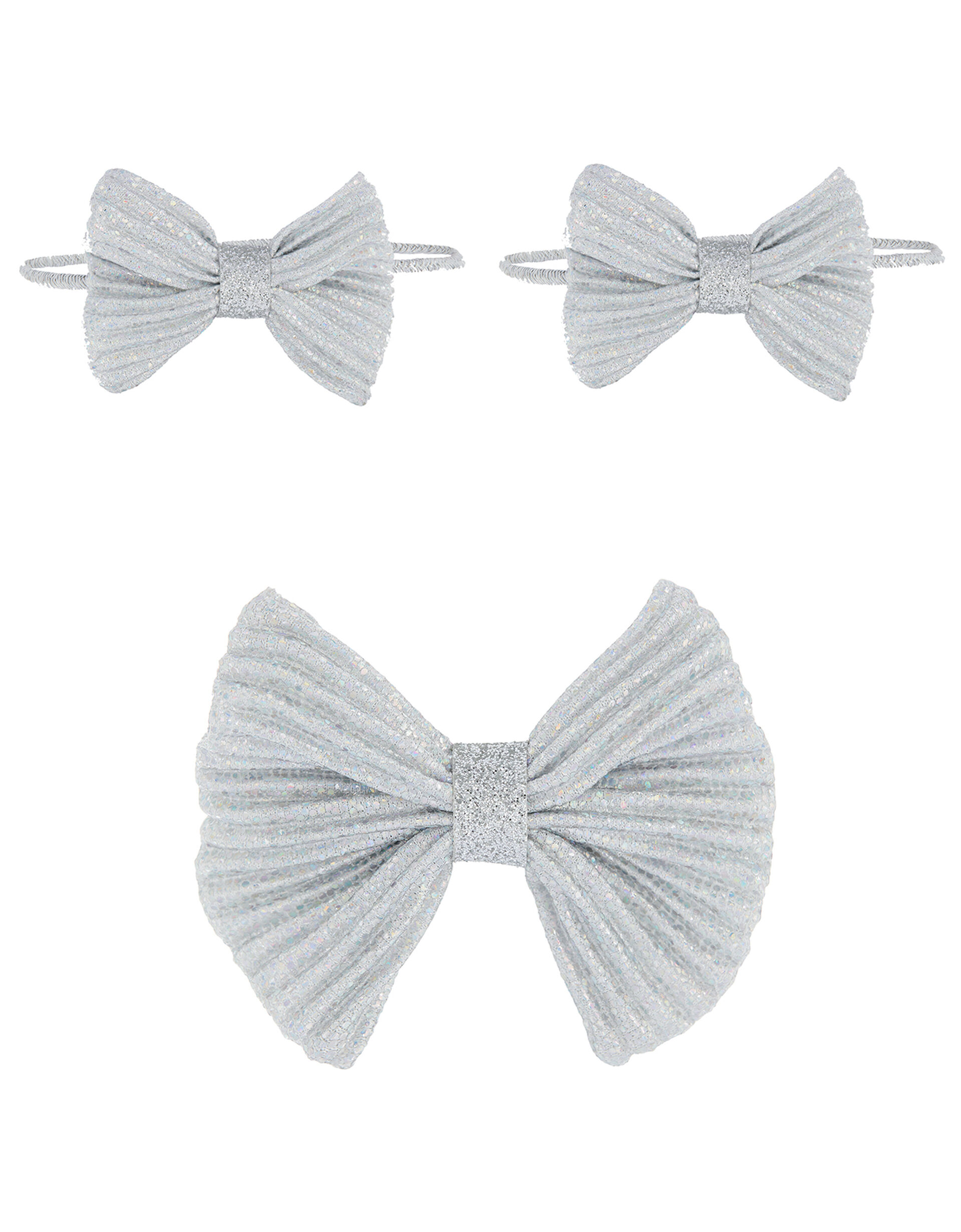 Shimmer Bow Hair Accessory Set, , large