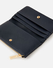 Foldover Zip Coin Purse , Blue (NAVY), large