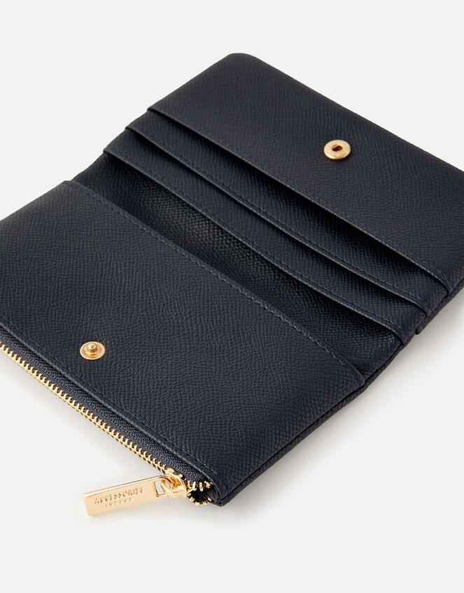 Foldover Zip Coin Purse , Blue (NAVY), large