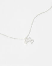 Sterling Silver Heart Initial Necklace - S, , large