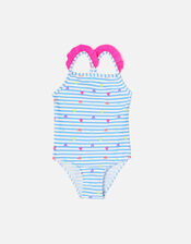 Girls Heart Print Swimsuit, Multi (BRIGHTS-MULTI), large