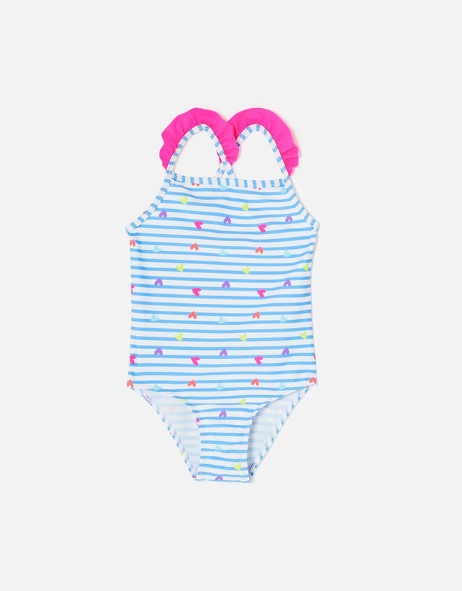 Girls Heart Print Swimsuit, Multi (BRIGHTS-MULTI), large