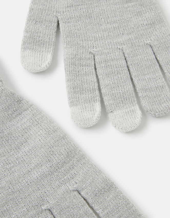 Shimmer Knit Touchscreen Gloves, Grey (LIGHT GREY), large