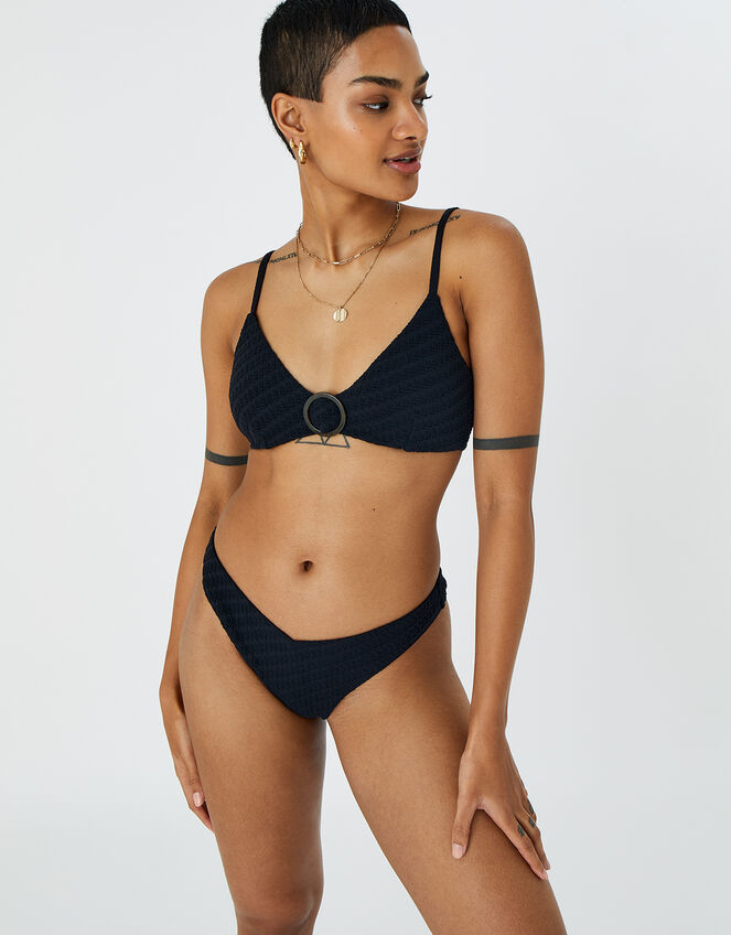 Buckle Front Bikini Top, Black (BLACK), large