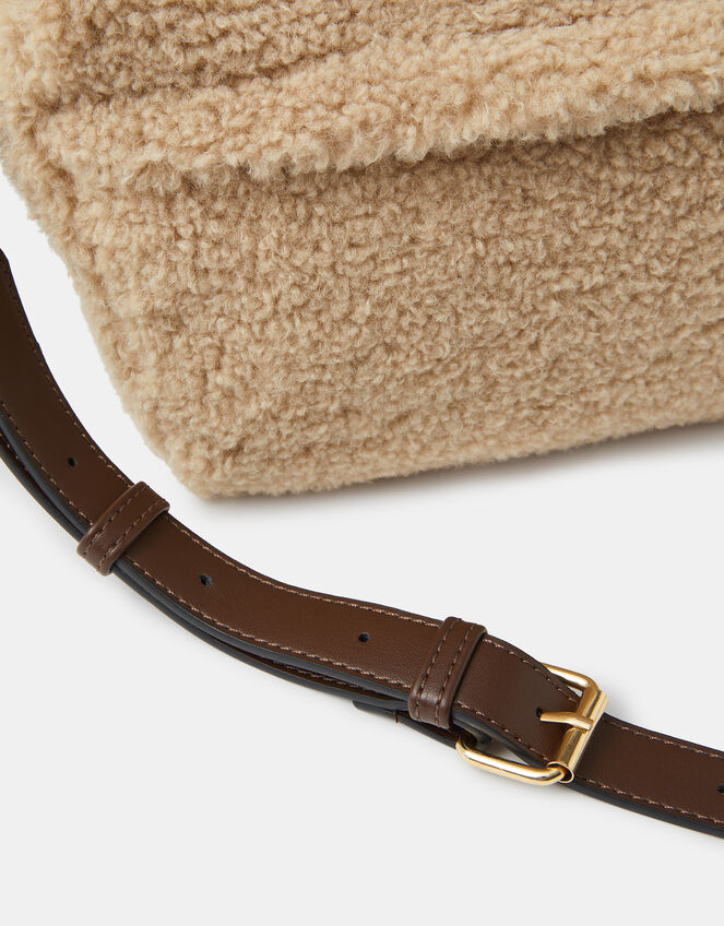 Faux Shearling Crossbody Bag, , large