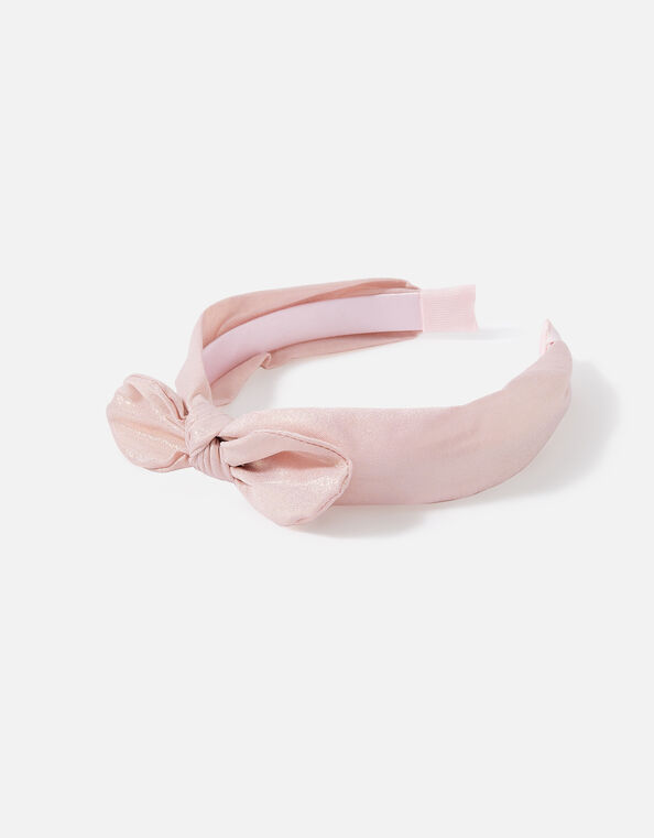 Girls Shimmer Tie Bow Headband, , large