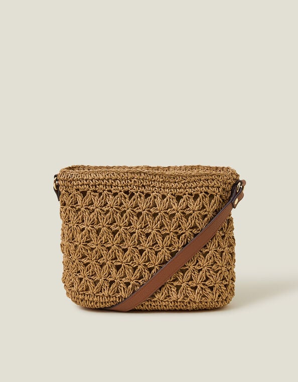 Raffia Crossbody Bag, , large