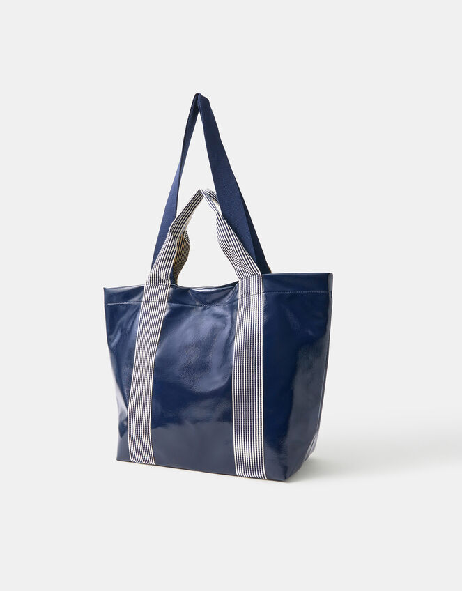 Double Strap Patent Shopper Bag, , large