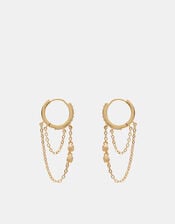 14ct Gold-Plated Chain Hoop Earrings, , large