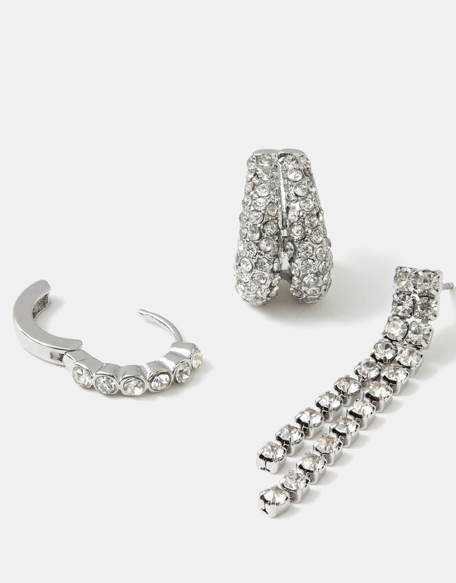 3-Pack Sparkle Drop & Hoop Earrings, , large