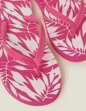 Palm Print Flip Flops, Pink (PINK), large