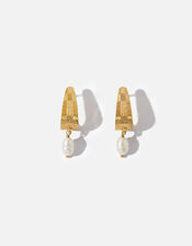 14ct Gold-Plated Grecian Pearl Drop Earrings, , large