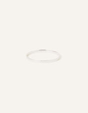 Sterling Silver-Plated Textured Bangle, , large