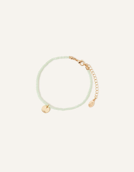 Facet Bead and Coin Anklet, , large