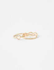 Heart Wave Ring Set, Gold (GOLD), large