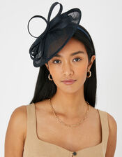 Kate Bow Disc Band Fascinator , Blue (NAVY), large