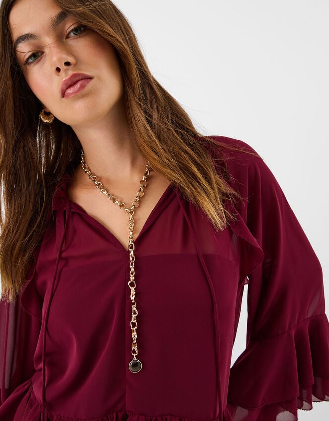 Long Lariat Pendant Necklace, , large