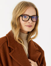 Faith Flat Top Blue light Glasses, Brown (TORT), large