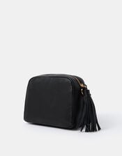 Tassel Leather Crossbody Bag, , large