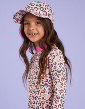 Girls Leopard Print Baseball Cap, Multi (BRIGHTS MULTI), large