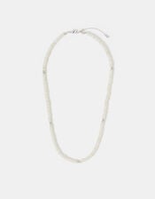 Sterling Silver-Plated Shell Beaded Necklace, , large