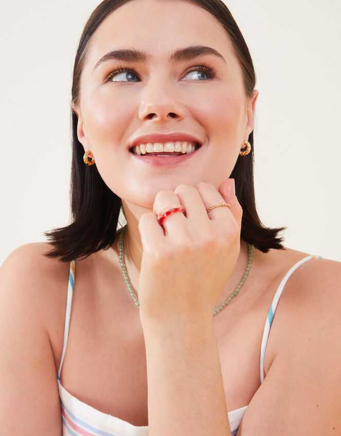 Resin Rings 6 Pack, Pink (PINK), large