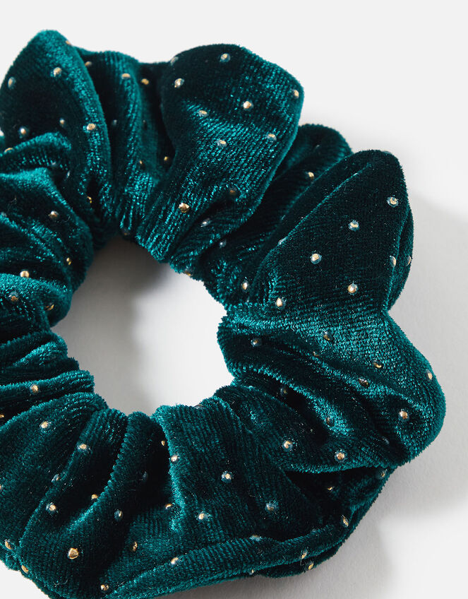 Studded Velvet Scrunchie, , large