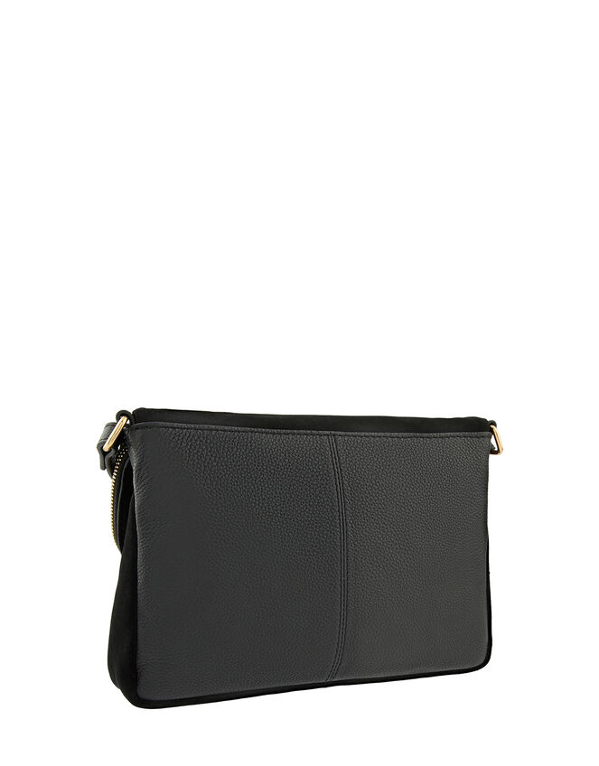Sally Leather Cross-Body Bag, Black (BLACK), large