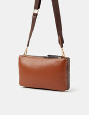 Geometric Print Crossbody Bag, , large