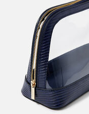 Large Clear Make Up Bag , Blue (NAVY), large
