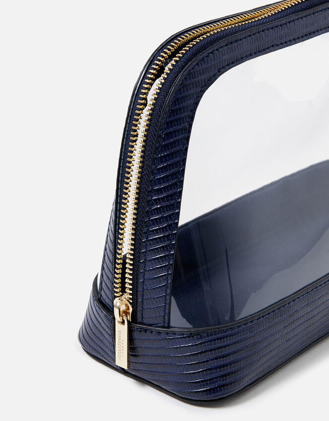 Large Clear Make Up Bag , Blue (NAVY), large