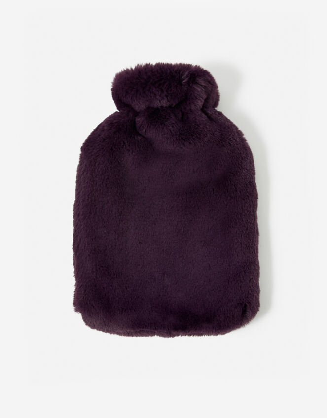 Faux Fur Hot Water Bottle, Purple (PURPLE), large