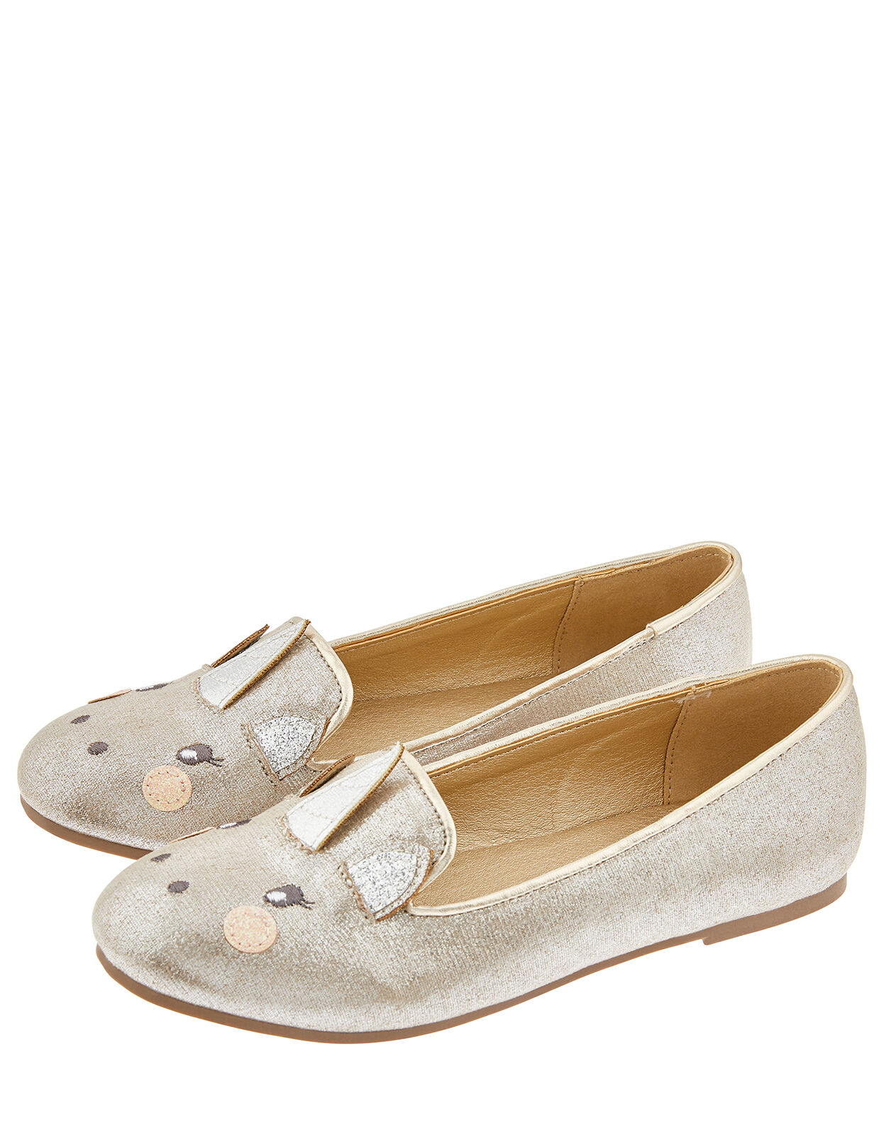 Metallic Unicorn Slipper Shoes Gold Girls flat shoes Accessorize Global